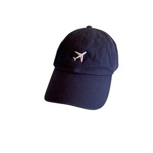 Navy Blue "Travel More" Embroidered Baseball Cap With Adjustable Strap Cotton Bl